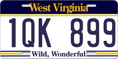 WV license plate 1QK899
