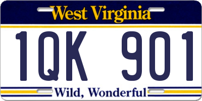 WV license plate 1QK901