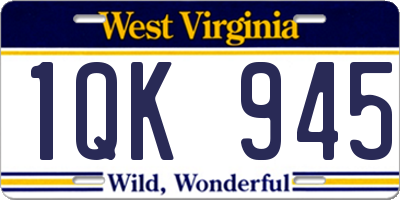 WV license plate 1QK945