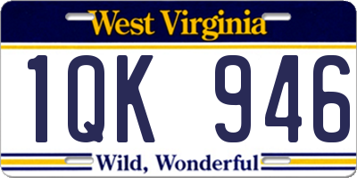 WV license plate 1QK946