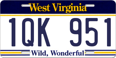 WV license plate 1QK951
