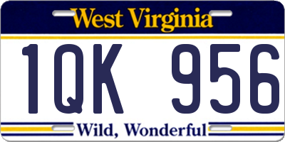 WV license plate 1QK956