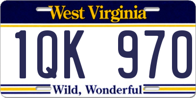 WV license plate 1QK970