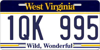 WV license plate 1QK995