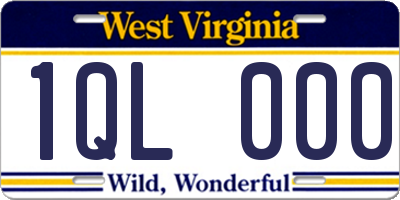 WV license plate 1QL000