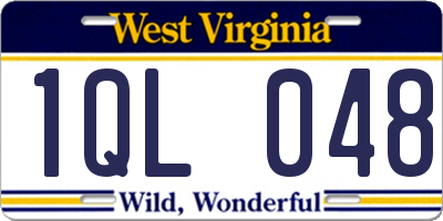 WV license plate 1QL048