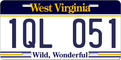 WV license plate 1QL051