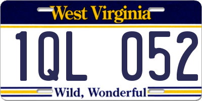 WV license plate 1QL052