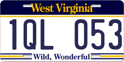 WV license plate 1QL053