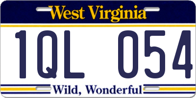 WV license plate 1QL054