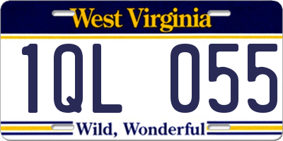 WV license plate 1QL055
