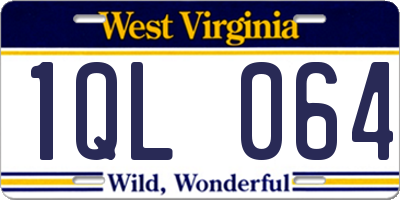 WV license plate 1QL064