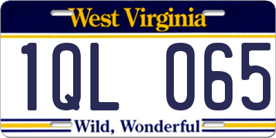 WV license plate 1QL065