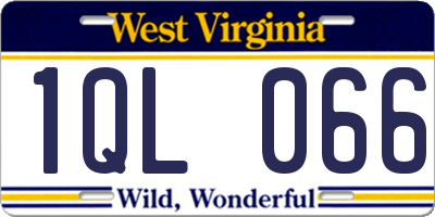 WV license plate 1QL066