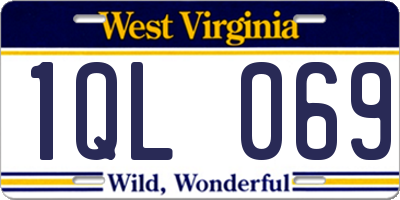 WV license plate 1QL069