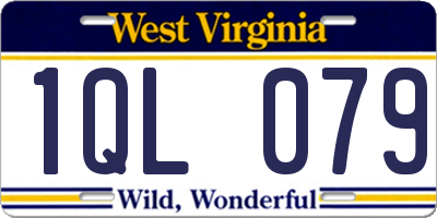 WV license plate 1QL079