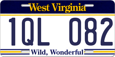 WV license plate 1QL082