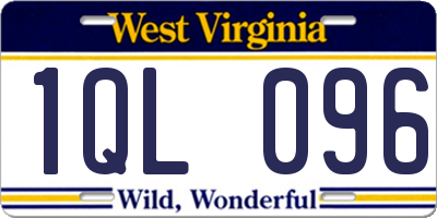 WV license plate 1QL096