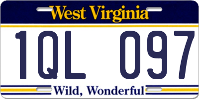 WV license plate 1QL097