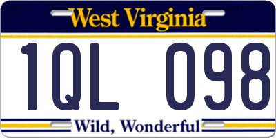 WV license plate 1QL098