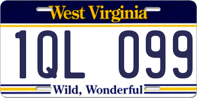 WV license plate 1QL099