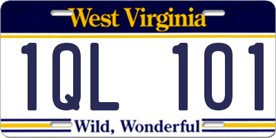 WV license plate 1QL101