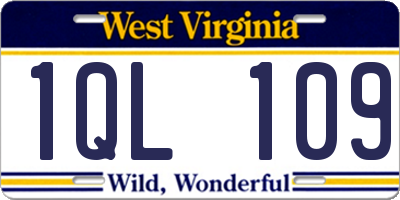 WV license plate 1QL109