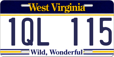 WV license plate 1QL115