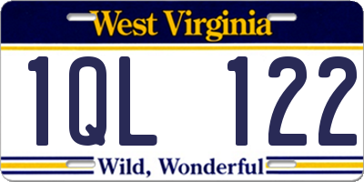 WV license plate 1QL122