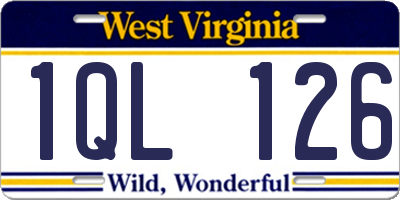 WV license plate 1QL126