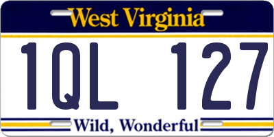 WV license plate 1QL127