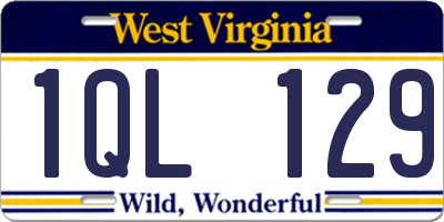 WV license plate 1QL129