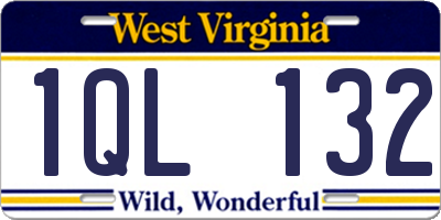 WV license plate 1QL132