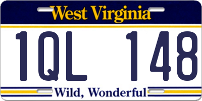 WV license plate 1QL148