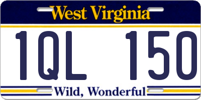 WV license plate 1QL150