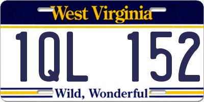 WV license plate 1QL152
