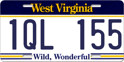 WV license plate 1QL155