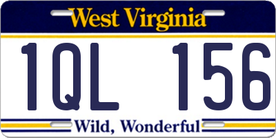 WV license plate 1QL156