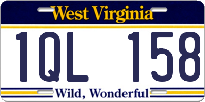 WV license plate 1QL158