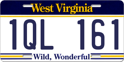 WV license plate 1QL161