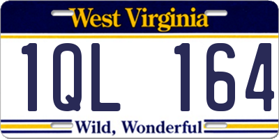 WV license plate 1QL164