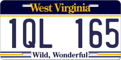 WV license plate 1QL165