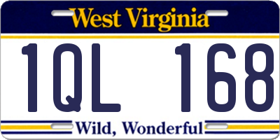 WV license plate 1QL168