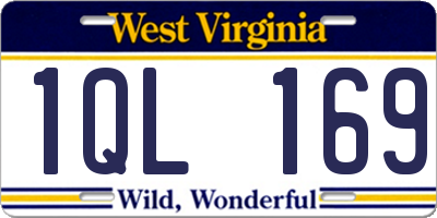 WV license plate 1QL169