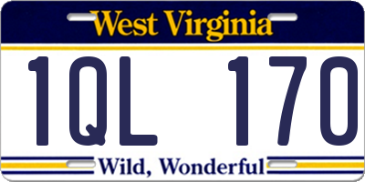 WV license plate 1QL170