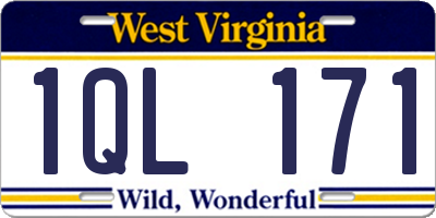 WV license plate 1QL171