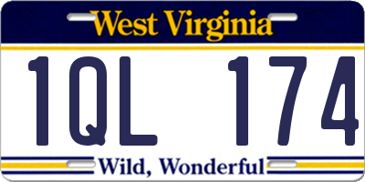 WV license plate 1QL174