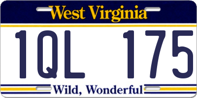 WV license plate 1QL175