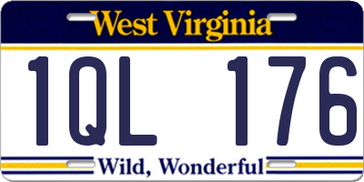 WV license plate 1QL176