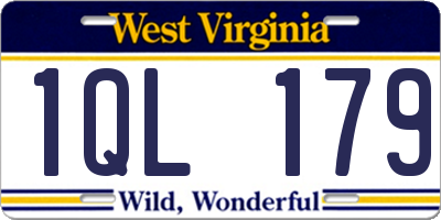 WV license plate 1QL179